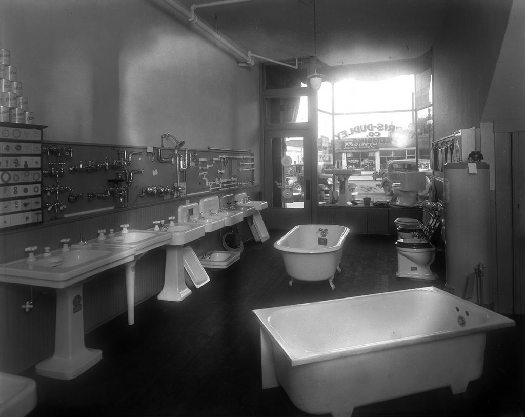 Interior of Harris Dudley plumbing 1940s