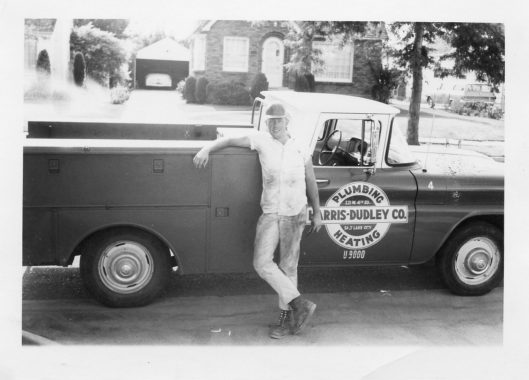 Old Harris Dudley truck, B&W photo